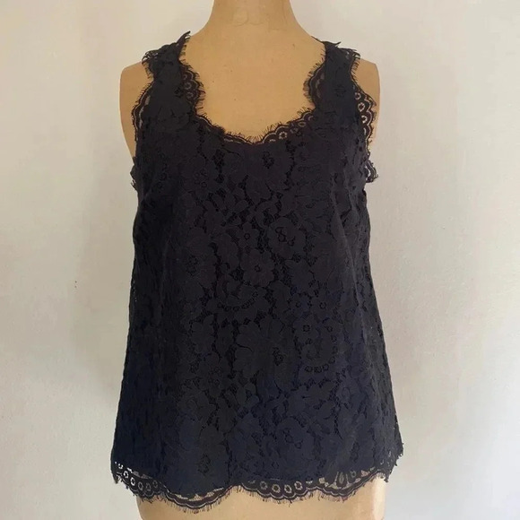 Joie sz XS lace tank blouse black excellent condition - Picture 1 of 7